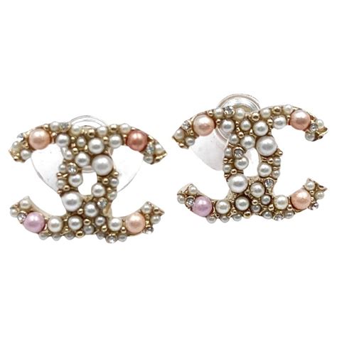 chanel ohrringe cc mit perlen